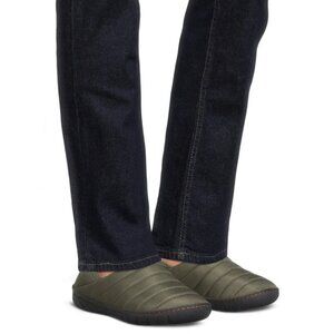 Ozark Trail Men's Puffer Slippers Sz 13 Olive Green Quilted Slip On Outdoor